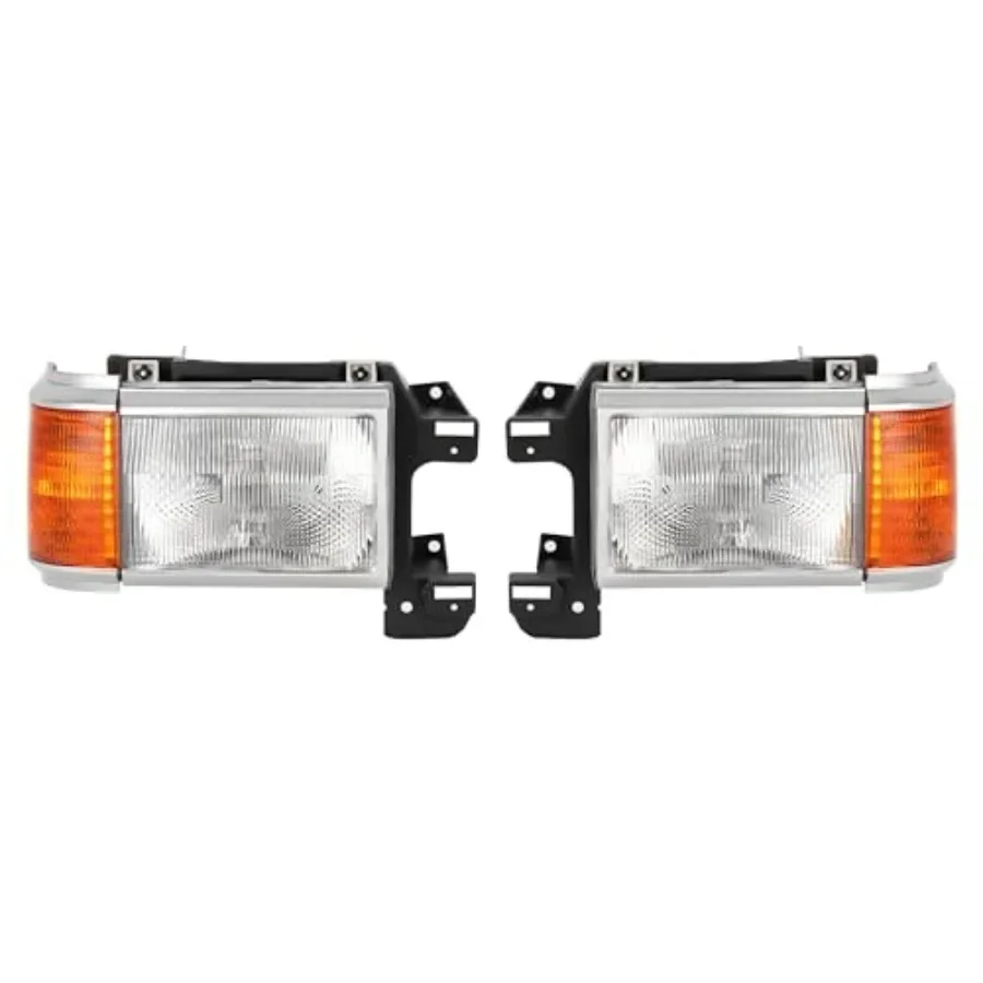 زوج المصباح متوافق مع 1987-1991 فورد برونكو F150 F250 F350 F450 استبدال شاحنة للمصابيح الأمامية E9TZ13008C E9TZ13008D Cl