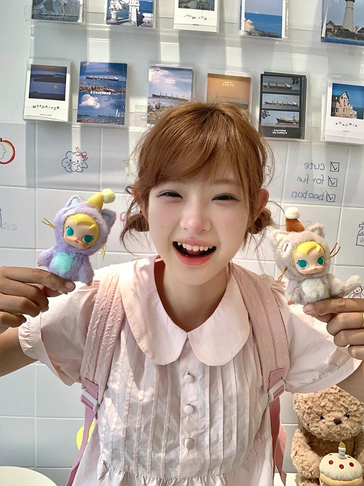 

Sweet Girl Pink ort Sve Bubble Sve Design Pleated irt Women Summer Slimming Doll Collar Fro Casual Sweet Sle