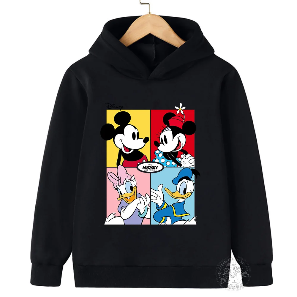 Disney Mickey Minnie Mouse Hoodie Y2K 90s Cartoon Manga Anime Children Clothes Kid Girl Boy Sweatshirt Hoody Baby Top Pullover