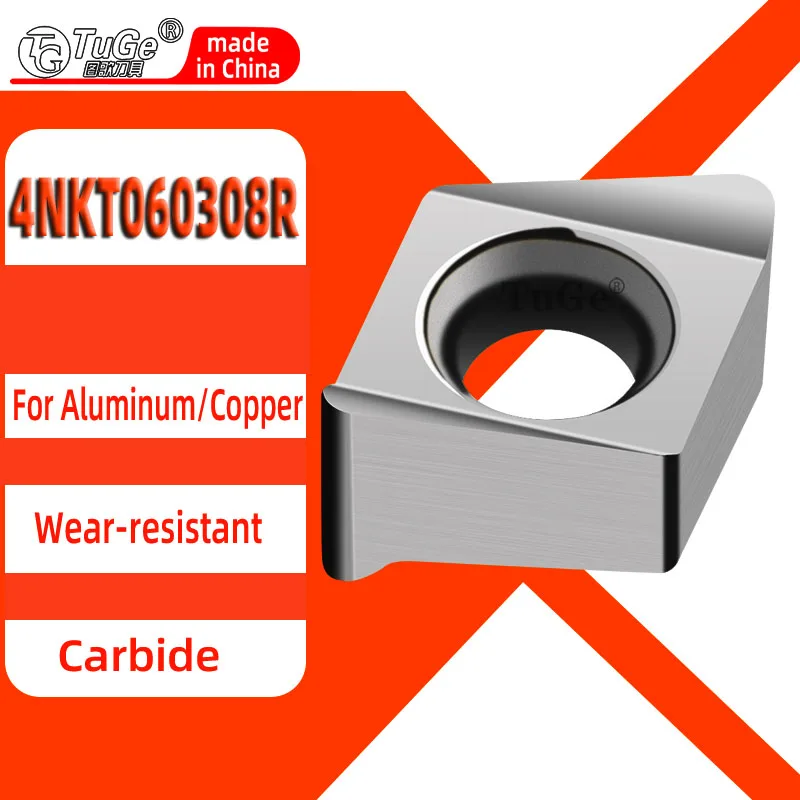 

10 шт./лот, твердосплавные быстрорежущие фрезерные пластины 4NKT060308R для обработки цветных металлов, алюминия, меди