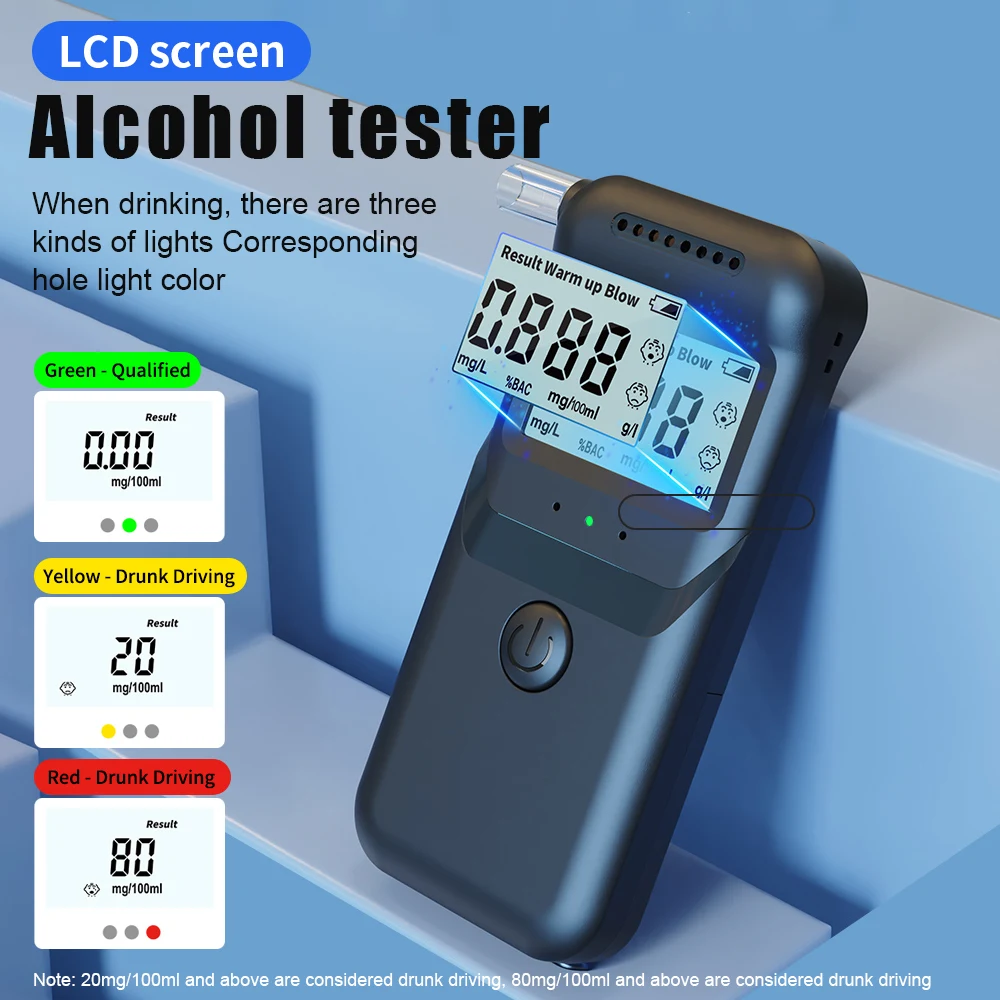 Wholesale Hot Sale Portable Breath Alcohol Tester Monitor Alcohol Breath High-precision Meter Alcohol Checker