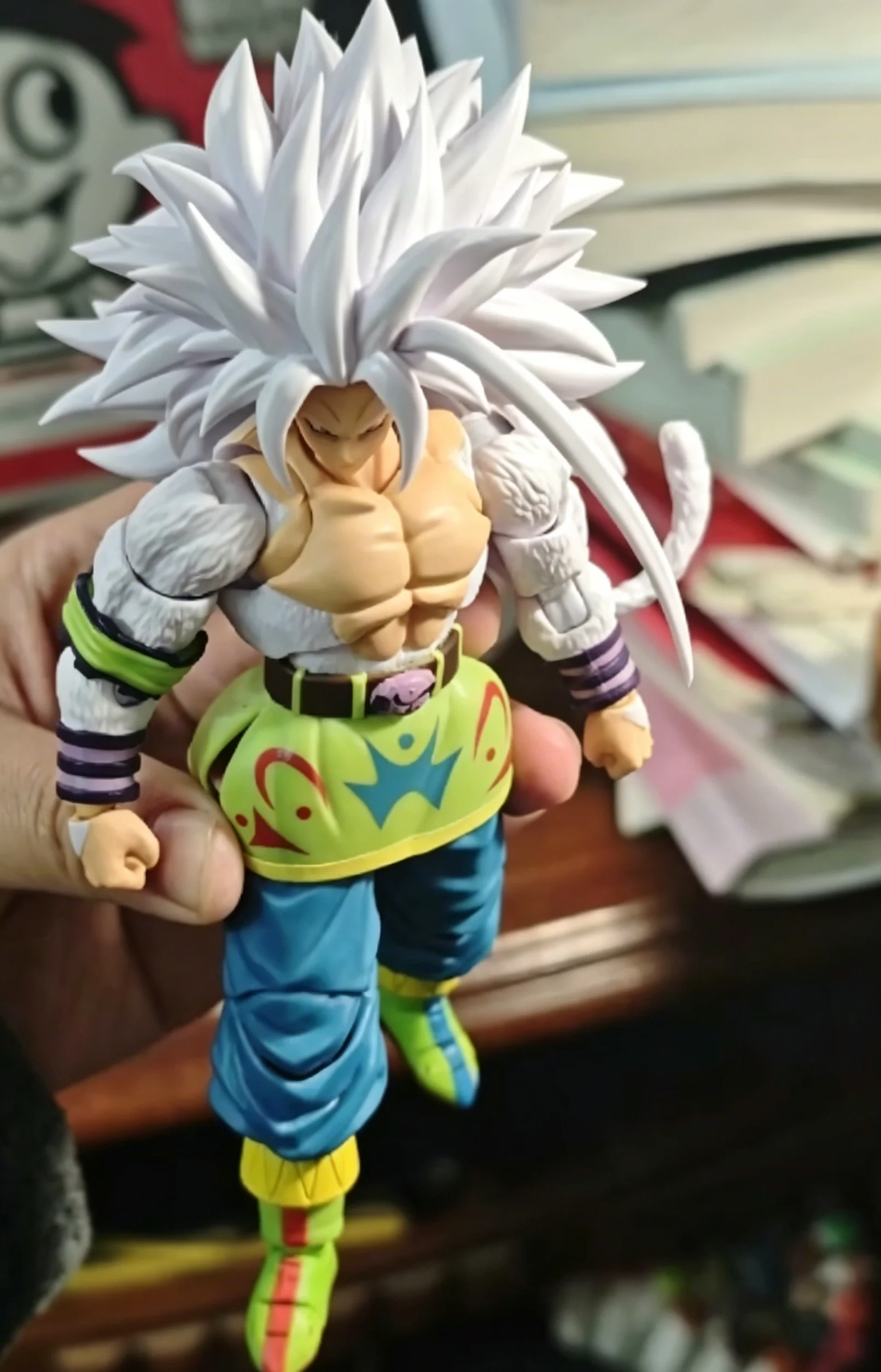In Stock Black Hole Dragon Ball Super Saiyan 5 SSJ5 Son Goku White Hair Goku 1/12 Scale Anime Action Figure Toys Collection Gift view 6