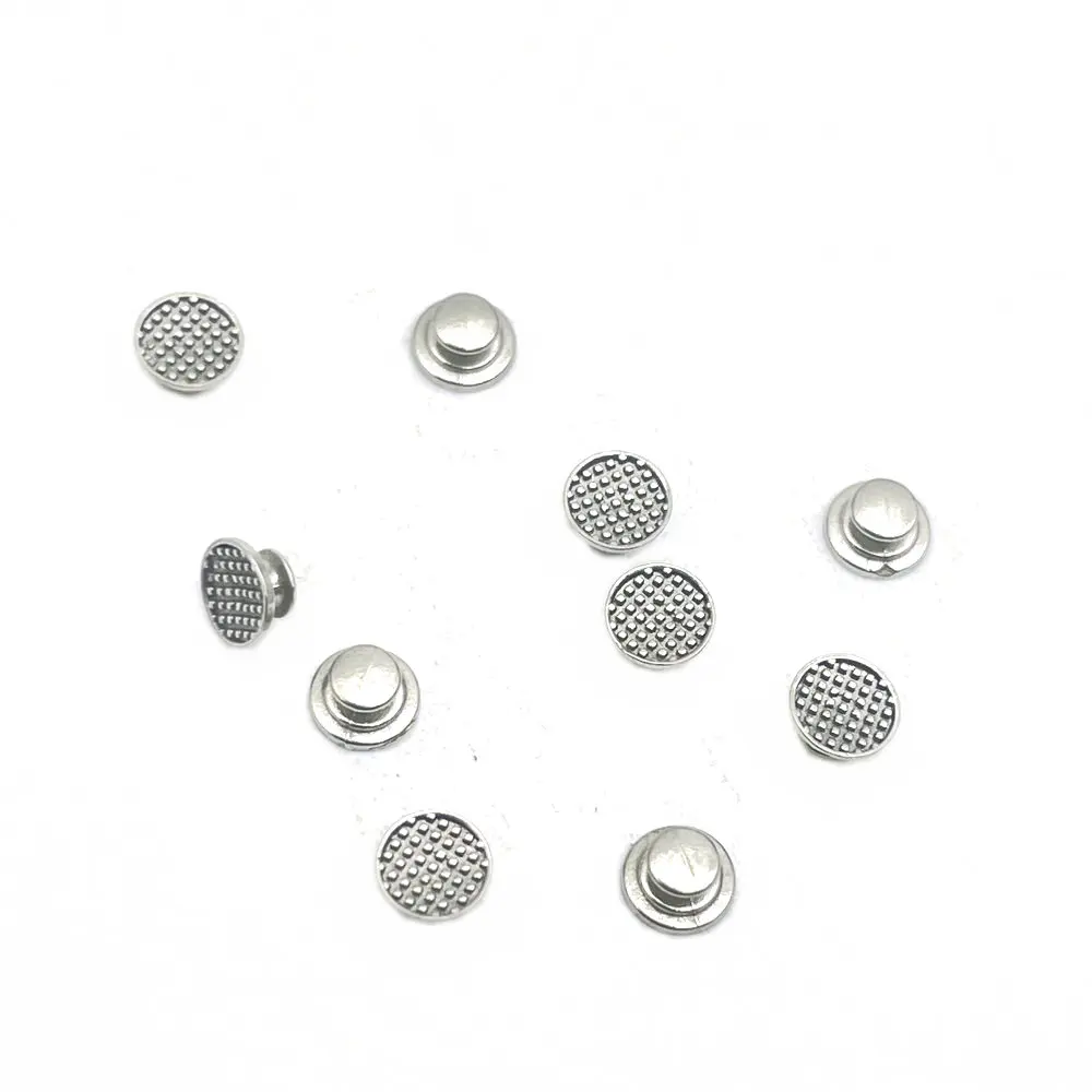 10Pcs Dental Orthodontic Lingual Button For Bondable Round Mesh Base Monoblock Dental Traction Hook Dental Lingual Cleats