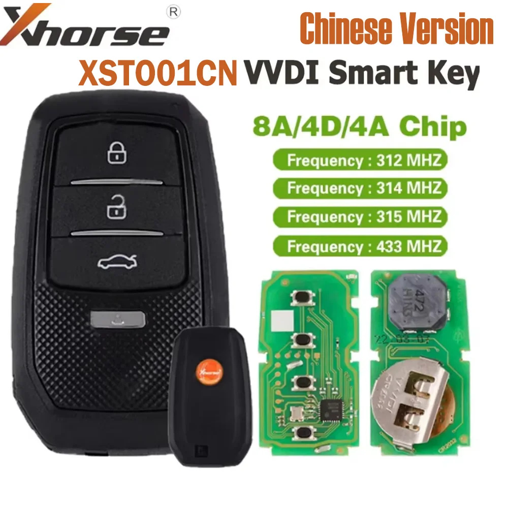 Chinese Version Xhorse VVDI XSTO01CN Universal XM38 Smart Key Fob for Toyota 4D 8A 4A All in One Chip Support 315 434 Generate