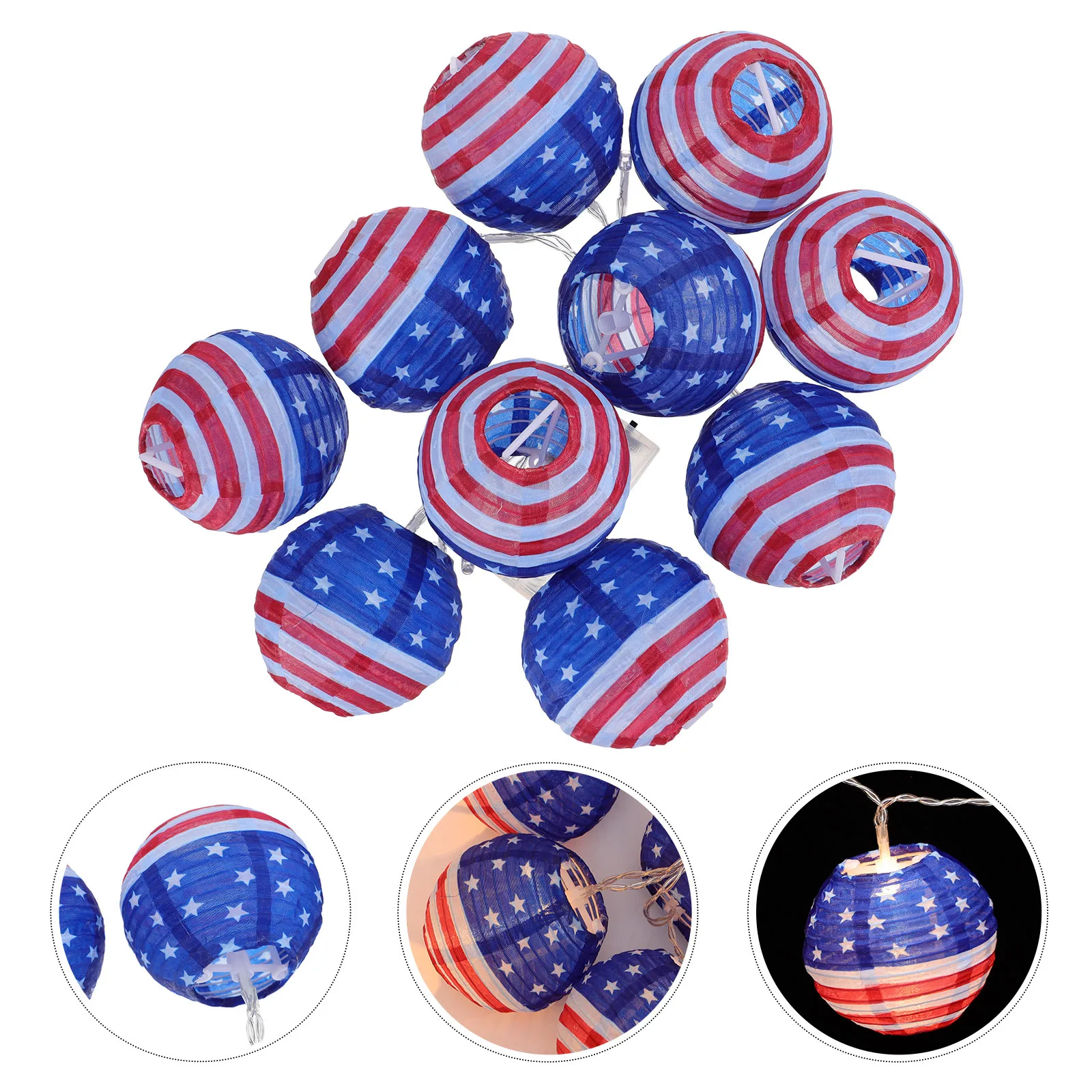 1 قطعة سلسلة مصباح ليد العلم الدافئة الأبيض بالطاقة أضواء النحاس للحزب الديكور في الهواء الطلق الولايات المتحدة العلم سلسلة مصباح الإبداعية