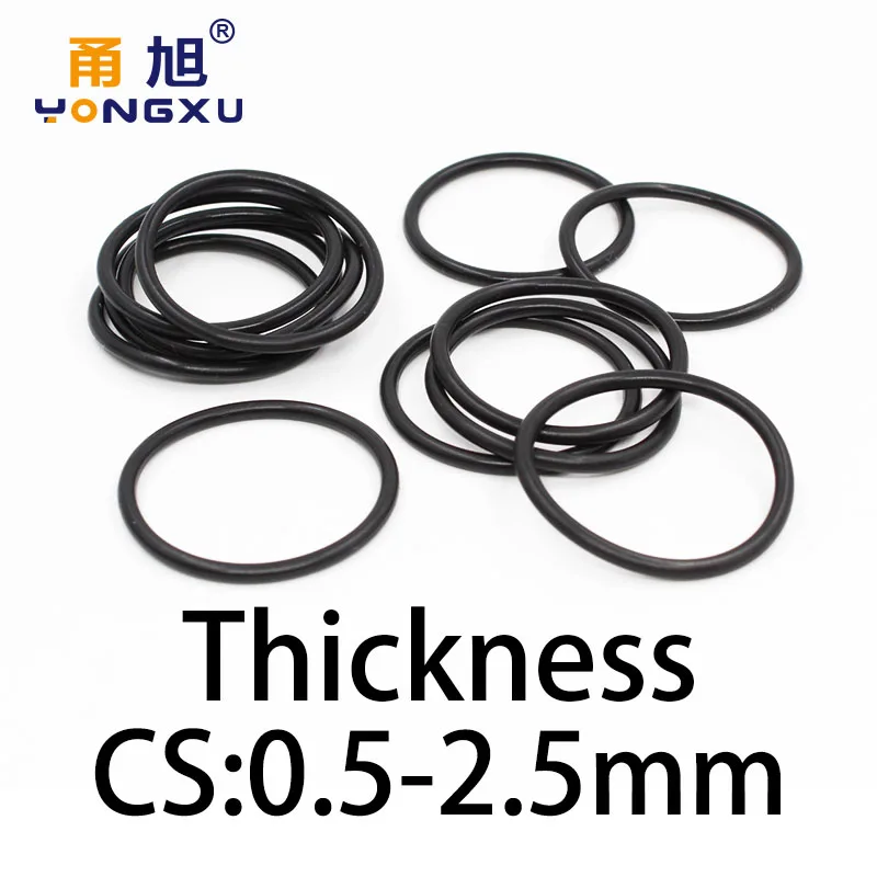 O-ring thickness 0.5/2.5mm CS NBR Nitrile sealing temperature resistant gasket rubber ring complete in specifications.-.