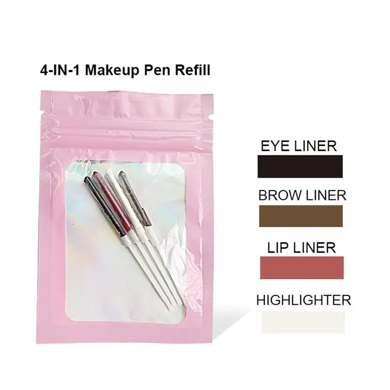 4 In 1 Makeup Pen Waterproof Eyebrow Pencil Drawing Eye Brow Long Lasting Easy Color Eyeliner Eyebrow Pen Sweatproof Makeup Pen