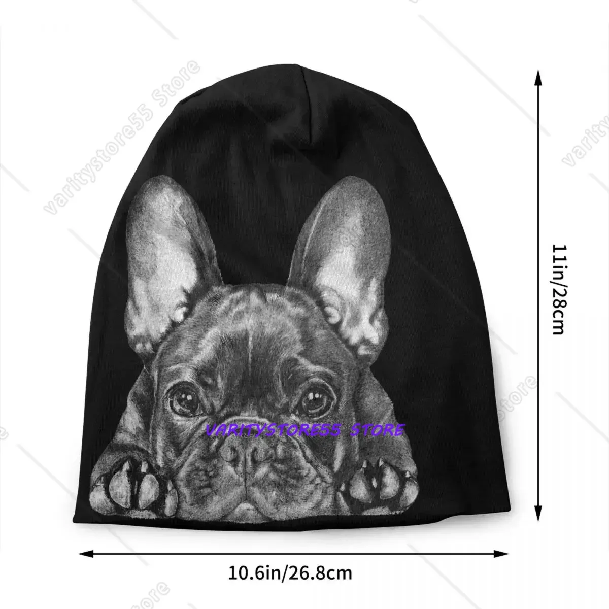 Custom Frenchie Dog French Bulldog Bonnet Hats Street Knitting Hat For Men Women Warm Winter Skullies Beanies Caps