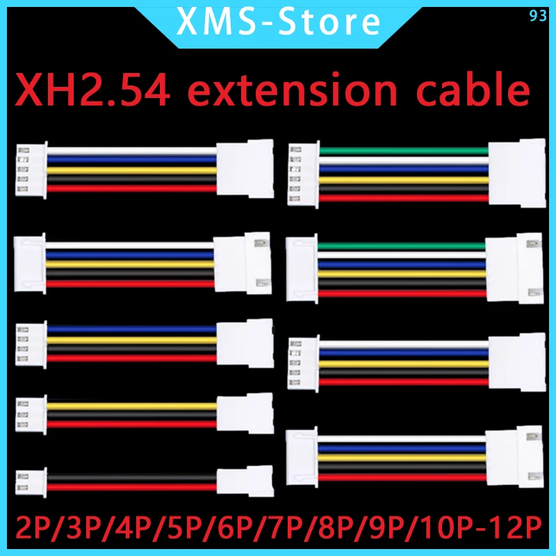 10PCS XH2.54 Extension Line 2P/3P/4P/5P/6P/7P/8P/9P/10P/12P XH 2.54mm Pitch Male To Female Connector With 10/20/30cm Cable 26AWG