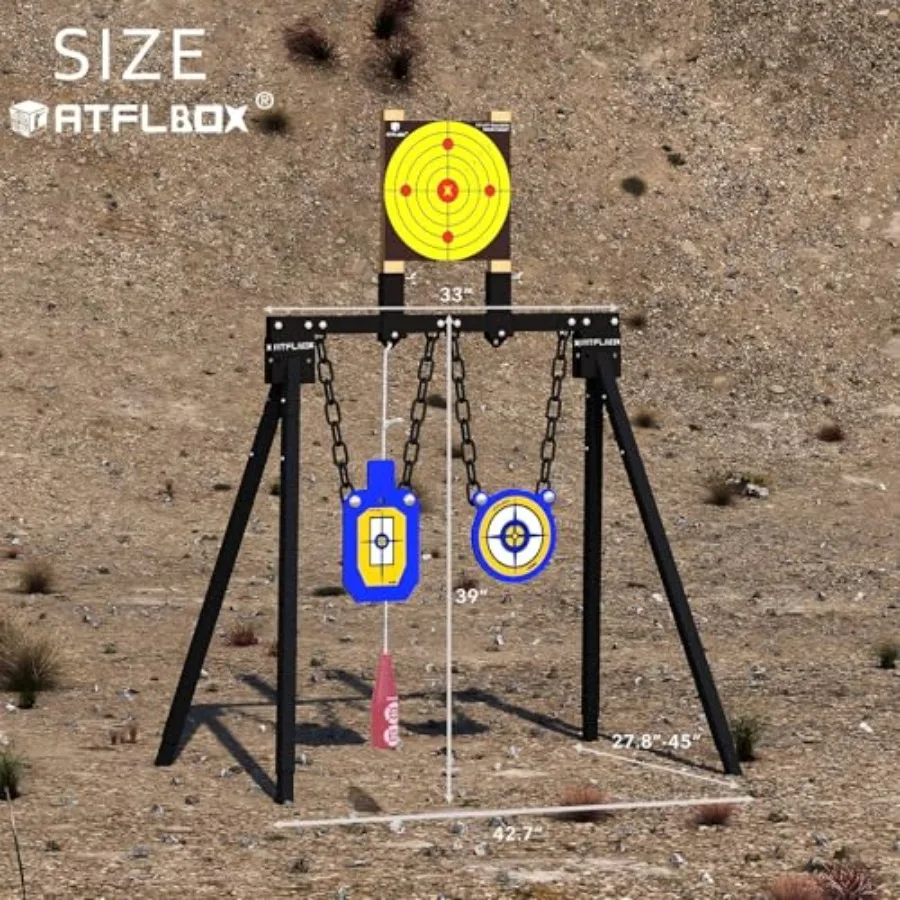 مجموعة الهدف الفولاذية AR500 لنظام حامل الرماية مع ارتفاع 63 بوصة قابل للتعديل 3 8 بوصة صورة ظلية سميكة وقونغ تارغ
