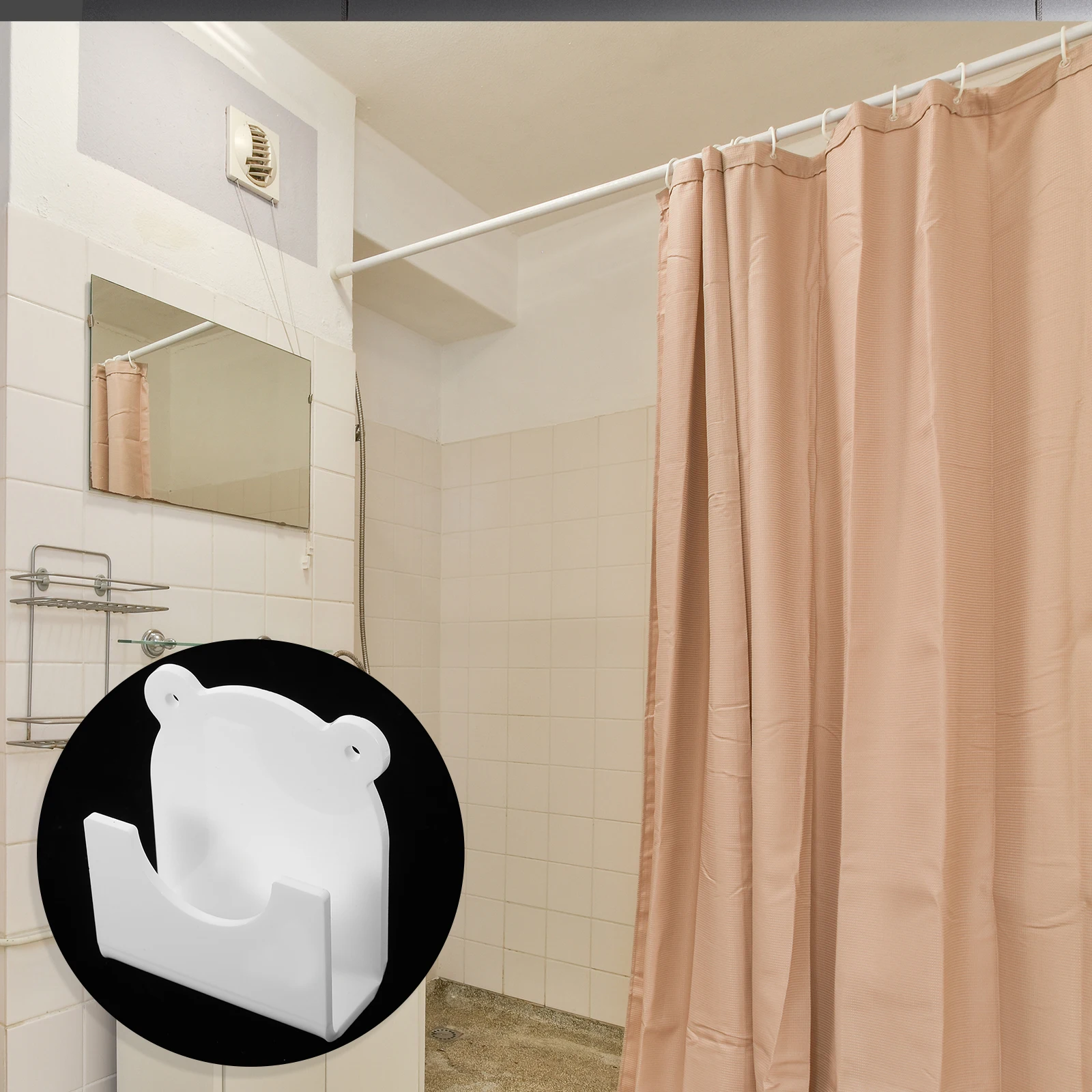 

2PCS Bath Curtain Rod Brackets White Wall Mount Shower Support Frame Hardware Curtains Rod Brackets Hanging Accessories Bathroom