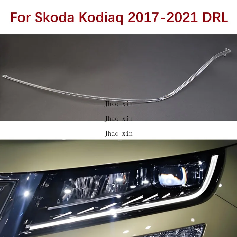 Tira de tubo guía de ojo de Ángel de circulación diurna para Skoda Kodiaq luz blanca 2017-2021 módulo de balasto de tubo guía de luz DRL para coche