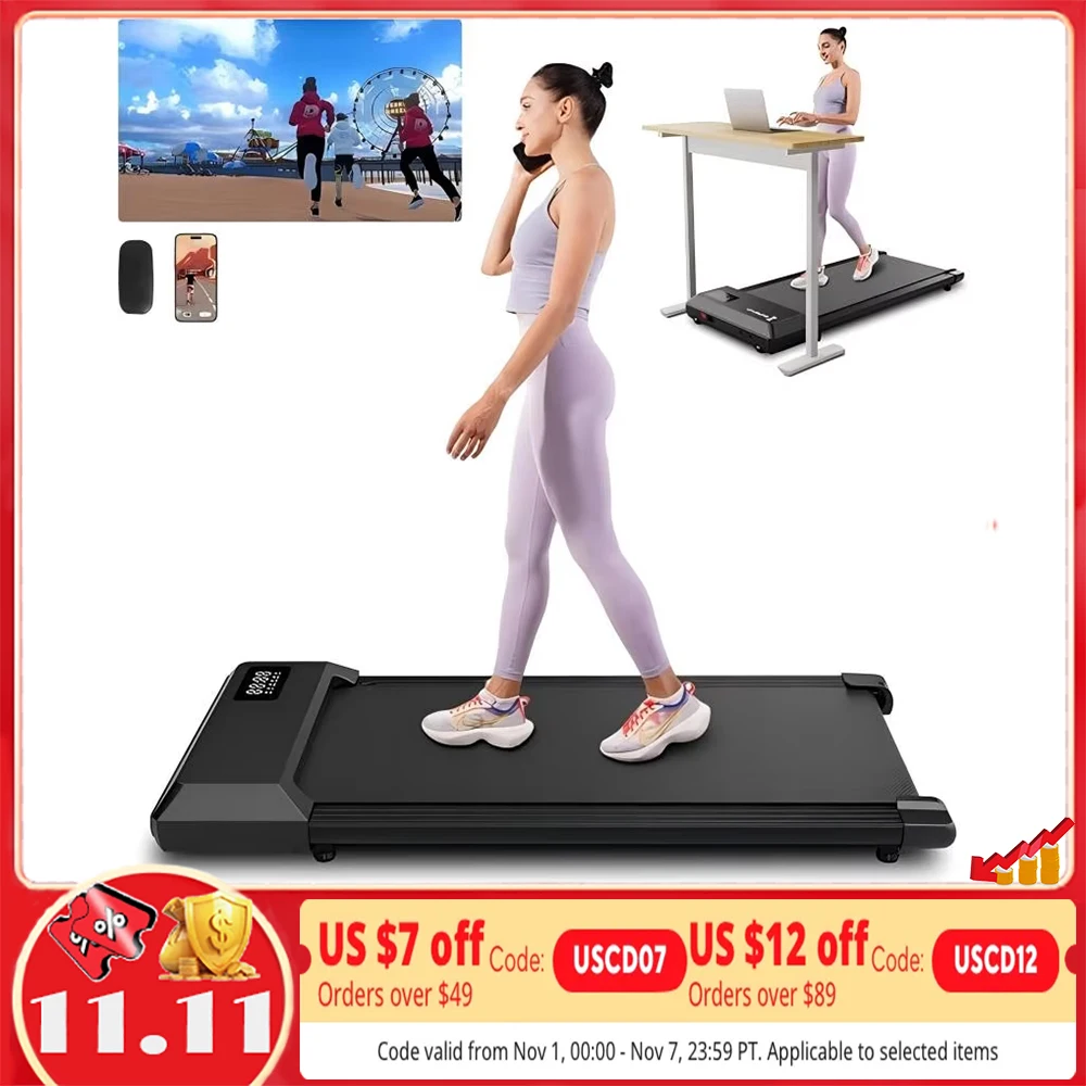 جهاز مشي Superun 2 في 1 للمنزل/المكتب 2.5 حصان، جهاز مشي صغير للمساحات الصغيرة مع التطبيق وجهاز التحكم عن بعد #1