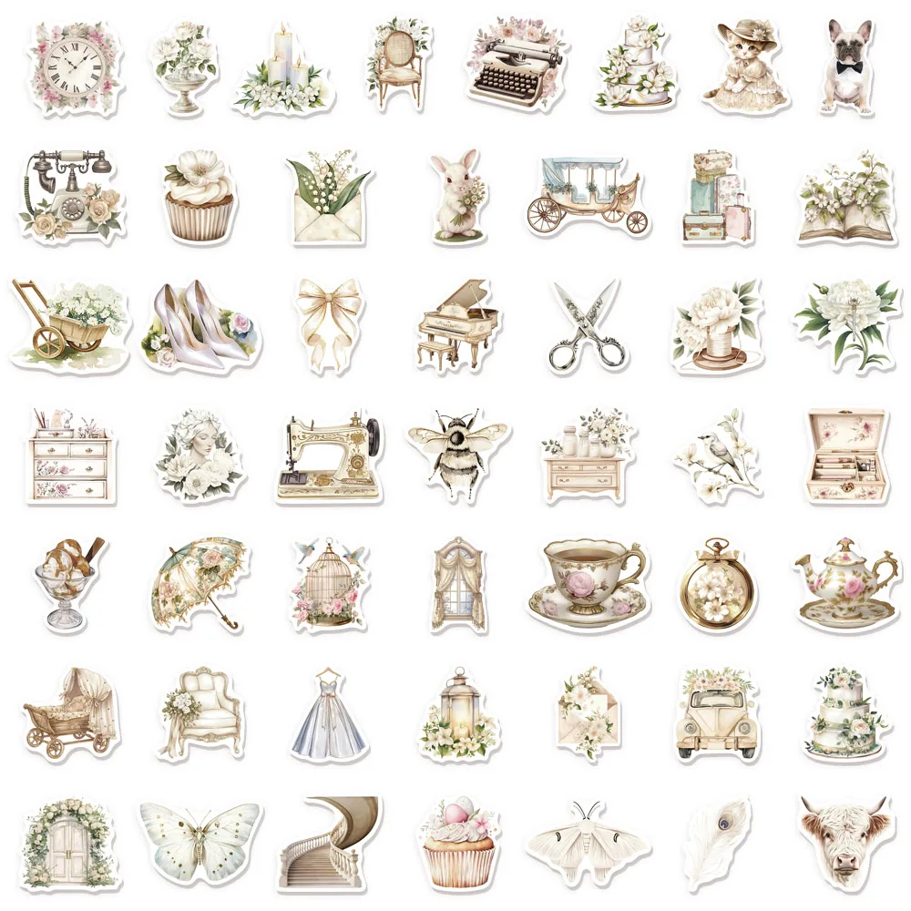 50 قطعة من ملصقات جرافيتي ليتل فريش من عصر النهضة البيضاء الإبداعية، دفتر الأمتعة، ملصق مكبر الصوت، ملصق مقاوم للماء #5