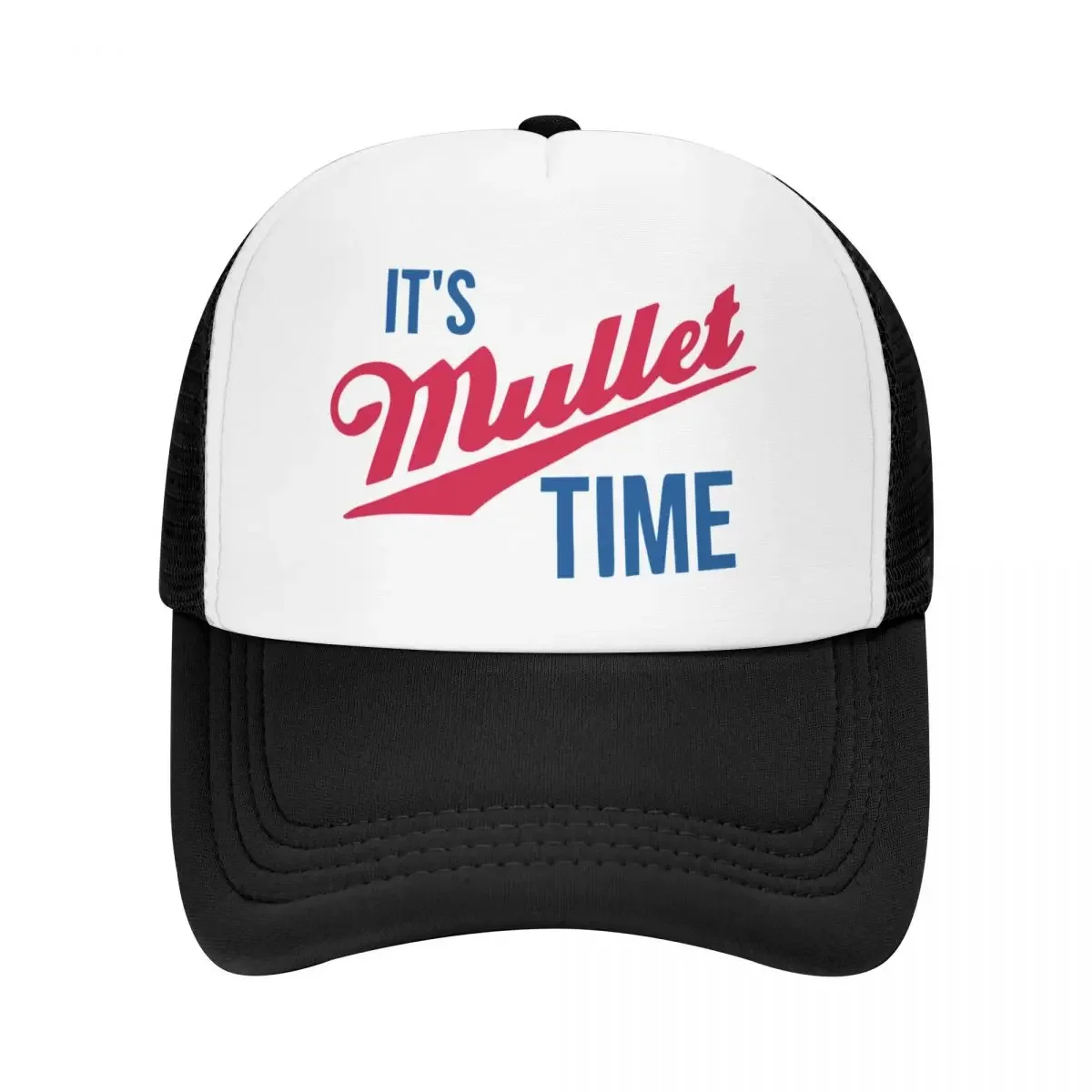 It's Mullet Time, Funny Mullet Baseball Cap Trucker Hat black Men Cap Women'S