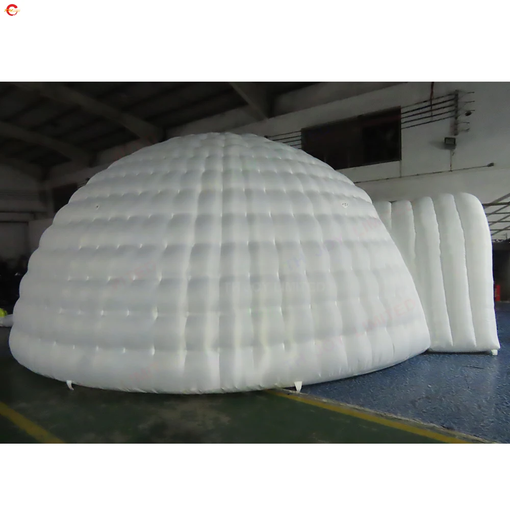 Spedizione veloce Tendone gonfiabile per prato igloo gonfiabile per tenda a cupola con illuminazione colorata da 5 m di diametro in vendita