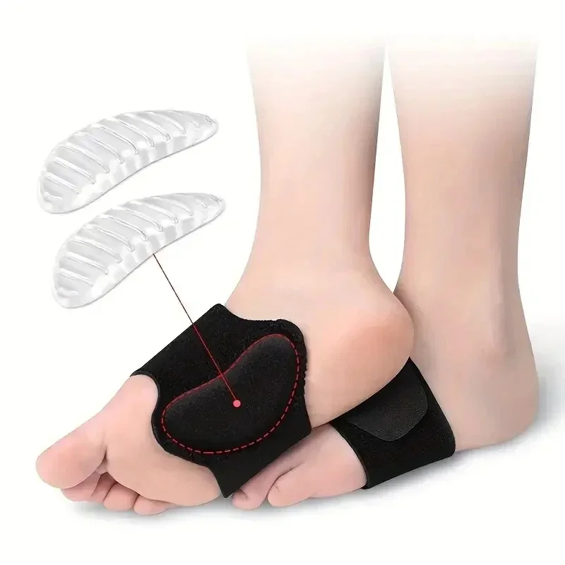 1Pair Unisex Compression Arch Support Insoles Flat Feet High Arches Fallen Arches Heel Fatigue Relief Shoe Inserts