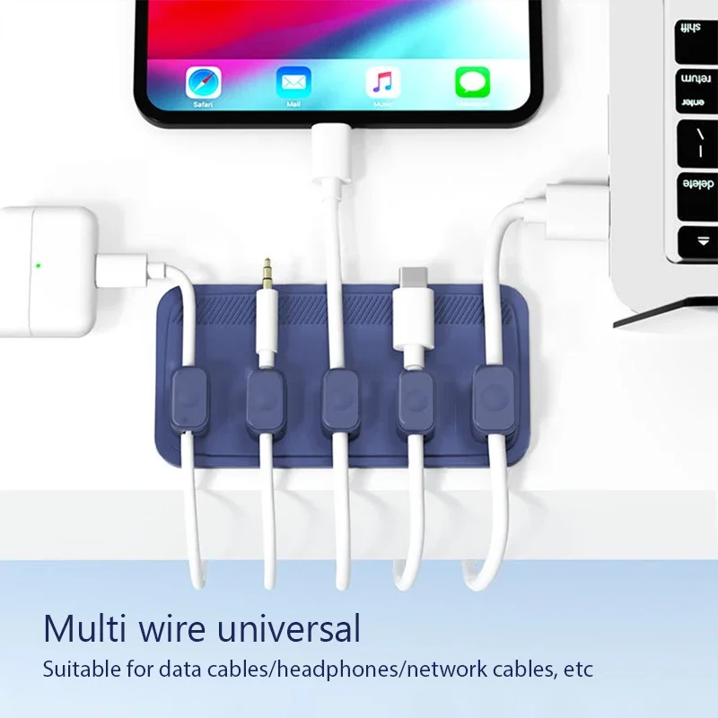 Imagem -05 - Magnetic Mouse Wire Organizer Desktop Cabo Clip Protector Cord Row Plug Auto-adesivo Fixo Usb Charging Line Holder em 1