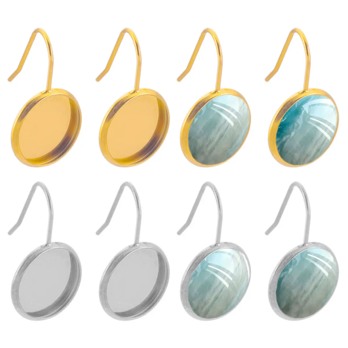 100per pack Stainless steel earrings Round empty bracket diy accessories Handmade semi-finished products Basic all-match Jewelry