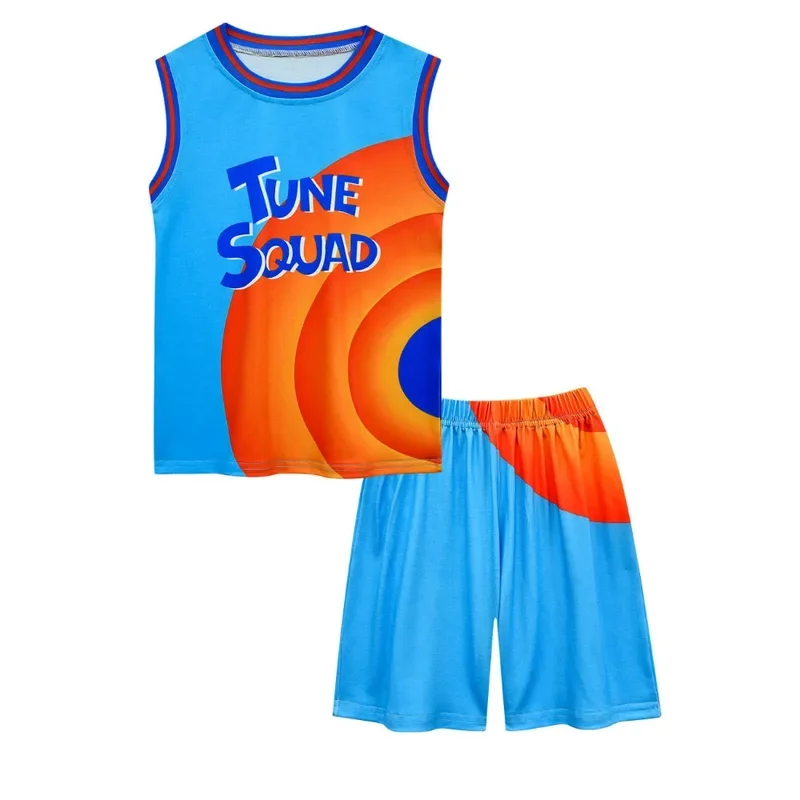 Boys Girls S-Space Jam 2 Bugs B-Bunny Jersey Clothes Tune Squad Basketball Cosplay Vest Shorts Tracksuit Suit Children Clothing