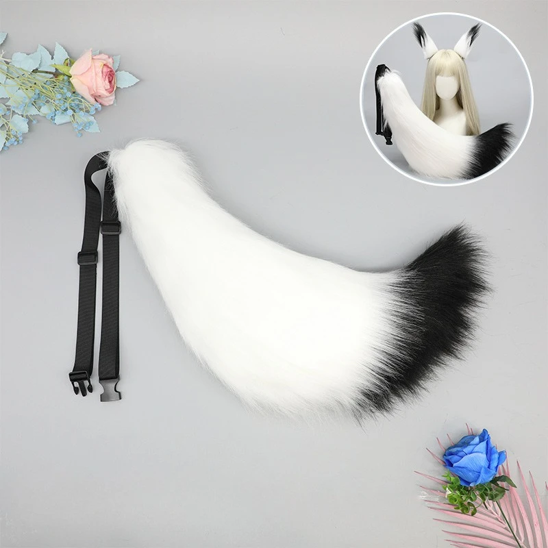 Queue en peluche Lolita mignonne pour fille, avec oreilles de chat (pain en forme d'oreille de chat cuit à la vapeur), rôle de Performance Anime