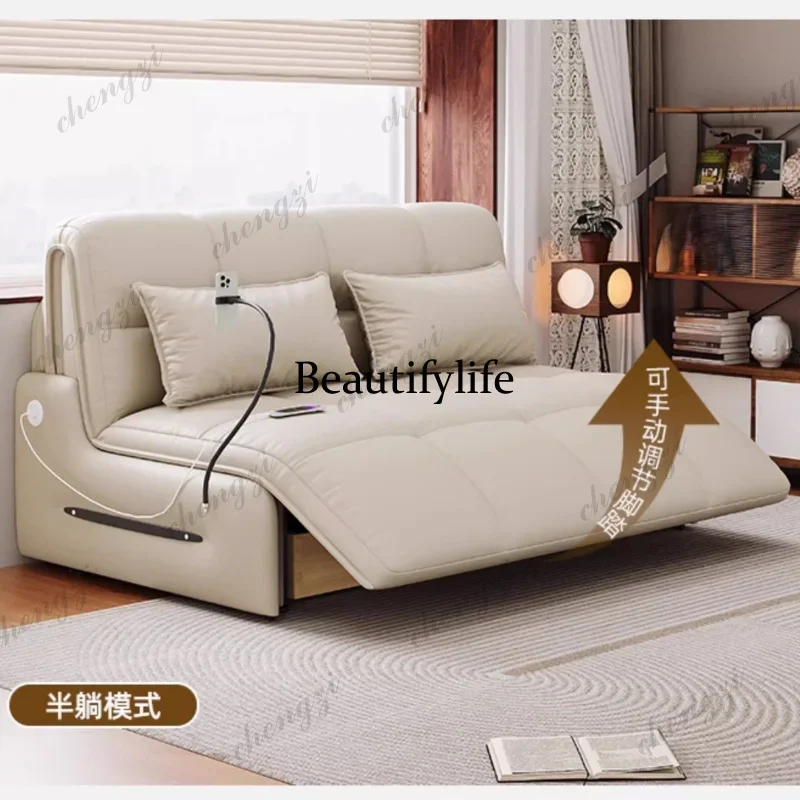 Y136 Y136 Voice intelligent electric sofa bed Small apartment dual-purpose folding remote control sofa bed Living room furniture