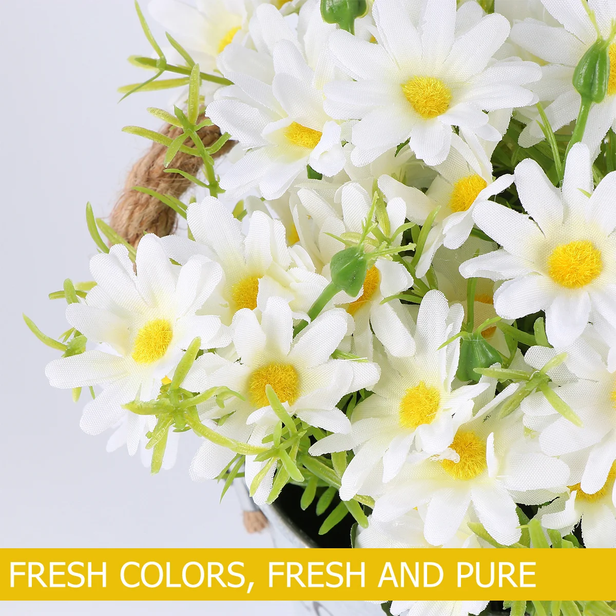 

1Pcs Simulation Daisy Bonsai Eco Friendly Plastic Pot Plant Ornament Realistic Potted Decoration for Home Office Desktop