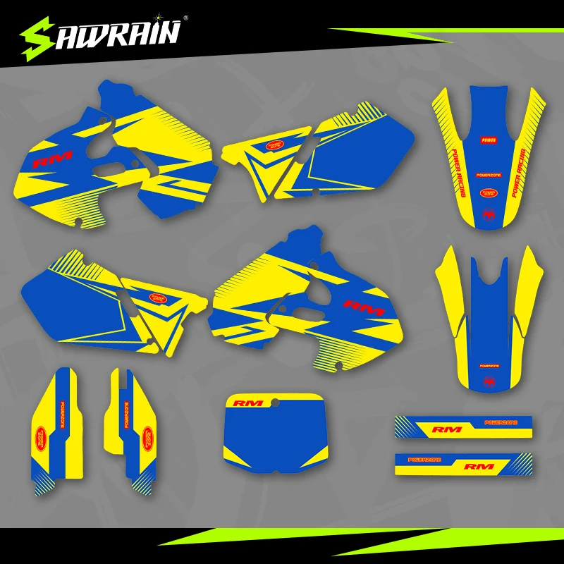 

Sawrain Motorcycle Graphics Backgrounds Decal Stickers Kits for SUZUKI 99-00 RMZ125 250 02