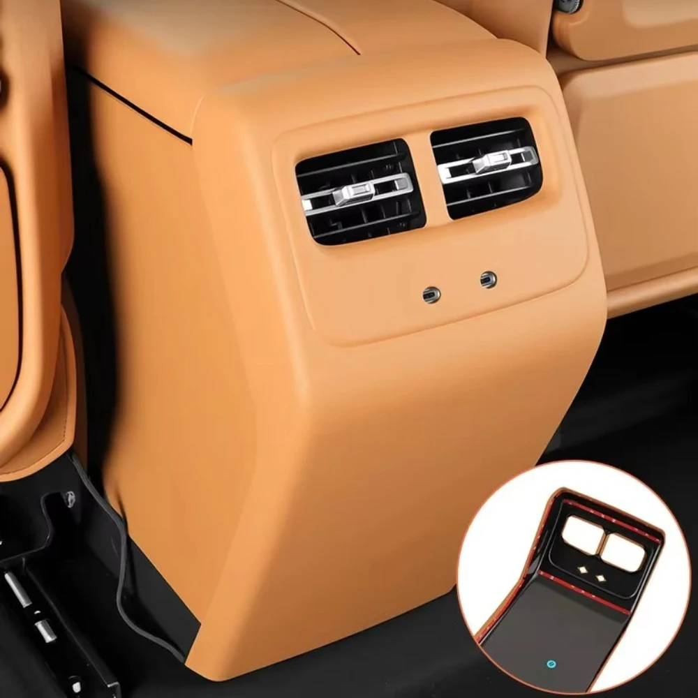 For iCAR V27 iCAUR V27 Esteo V27 2026 ABS Rear AC Vent Kick Guard Leather Anti-Scratch Protector Cover OEM Color Interior Trim