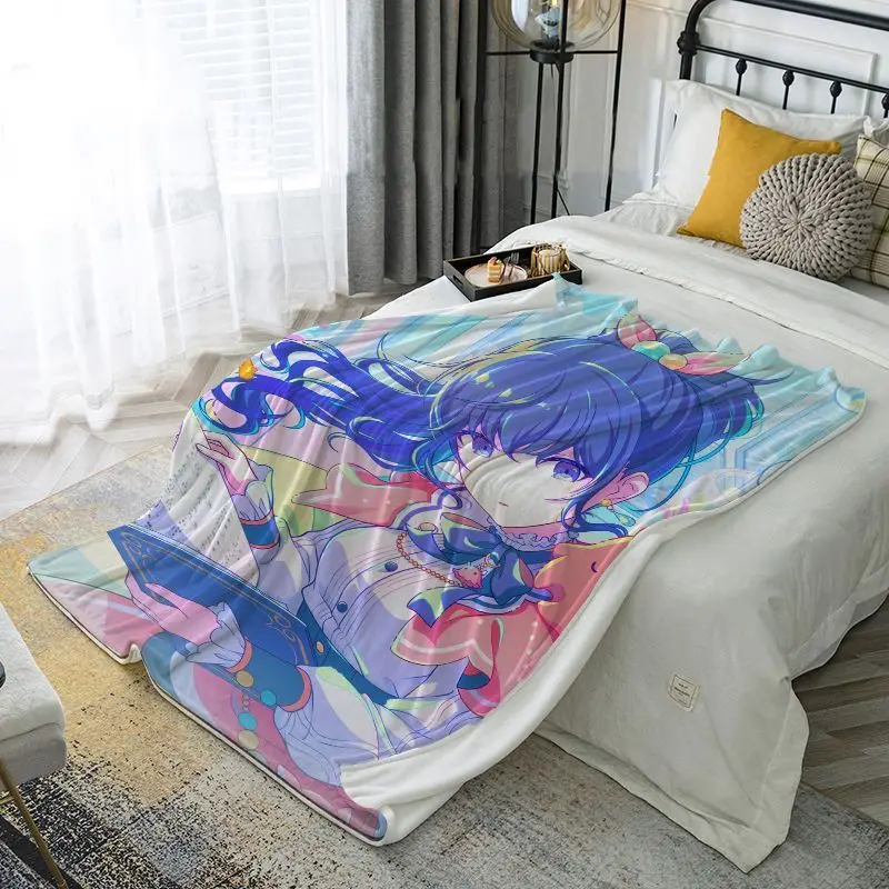 Project SEKAI Anime Cartoon Plush Blanket Soft Winter Nap Throw Cover For Dorm Bedroom Living Room Household Daily Use Blanket view 6