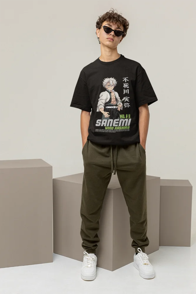 Sanemi Kokushibo Shirt Wind Hashira T-Shirt Demon Slayer Anime Tee Doma Tshirt