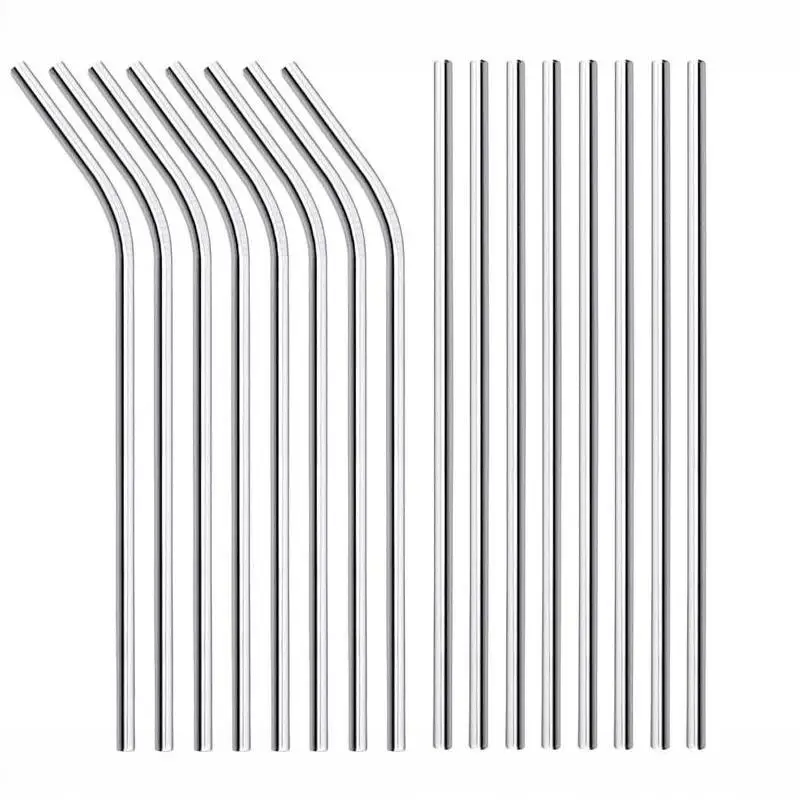 20Pcs Durable Eco-Friendly Stainless Steel Drinking Straws Reusable Food Safe Straw for Home Barista Coffee Milk Tea Juice