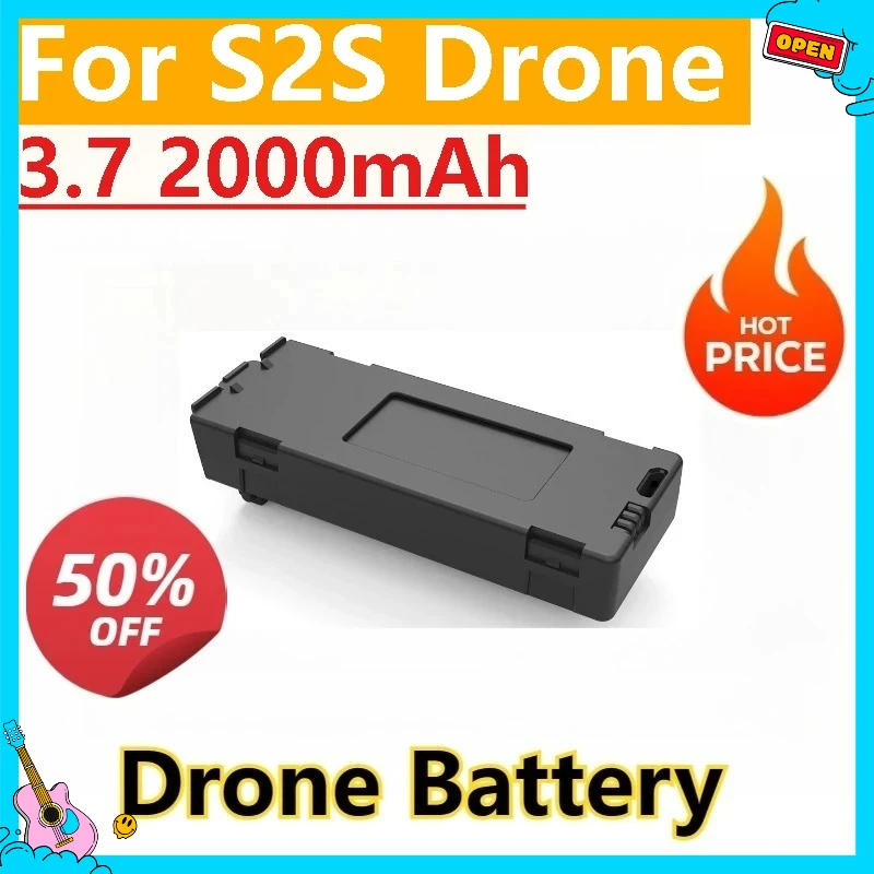 

New Drone 3.7V 2000mAh Rechargeable Li-po Battery Packs for S2S Drone for S2S 8K RC Quadcopter Spare Parts