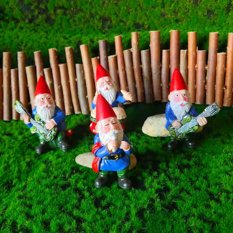 New Trend Style Singing Band Dwarf Elf Quartet Home Decoration Resin Crafts