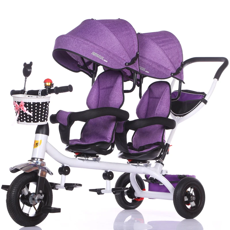 

Stroller can sit and lie down Genuine children's tricycle Twin stroller Double baby bicycle Baby light stroller