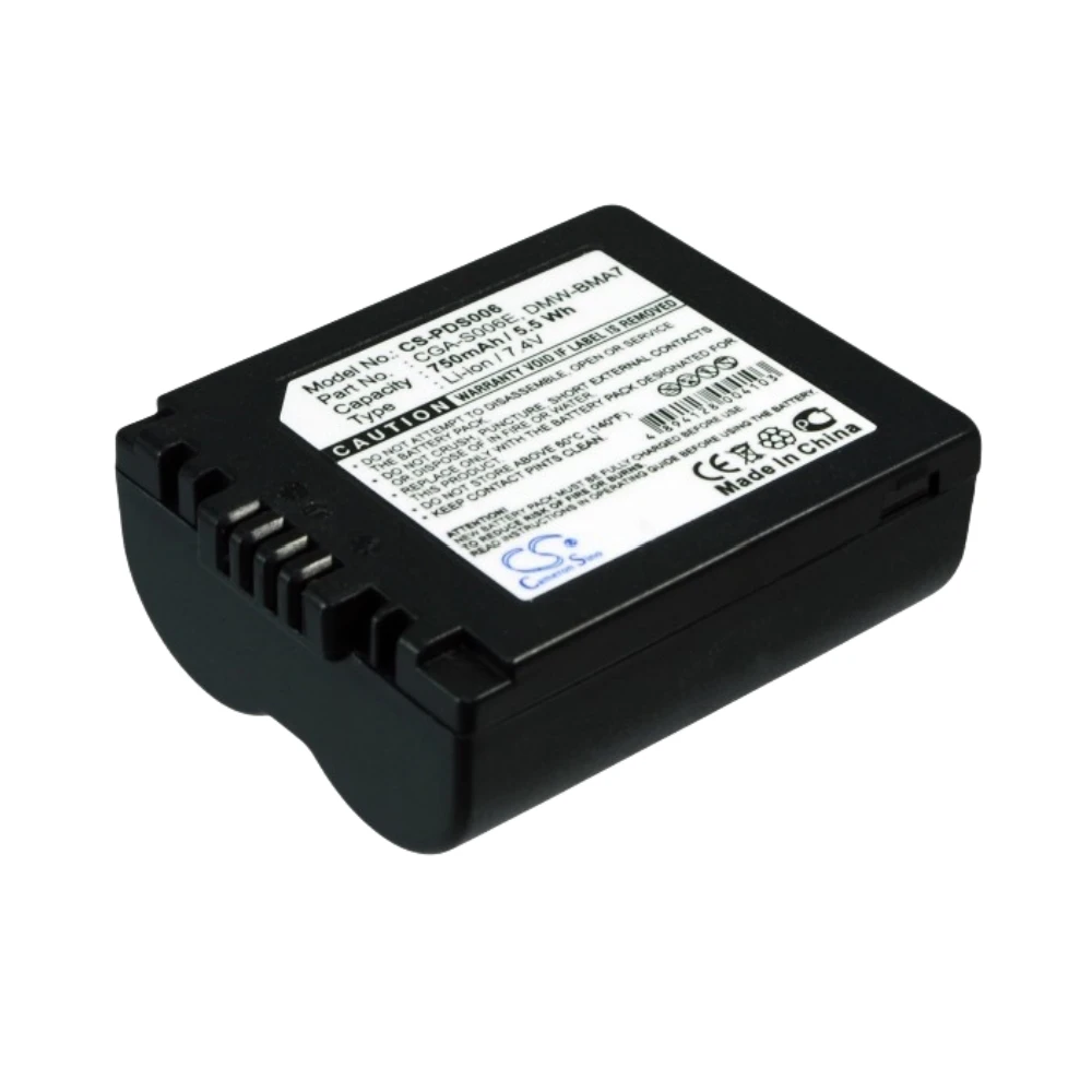 

Li-ion Camera Battery for Panasonic, 7.4V, 750mAh, Compatible Models: Lumix DMC-FZ18, Lumix DMC-FZ18EB-K