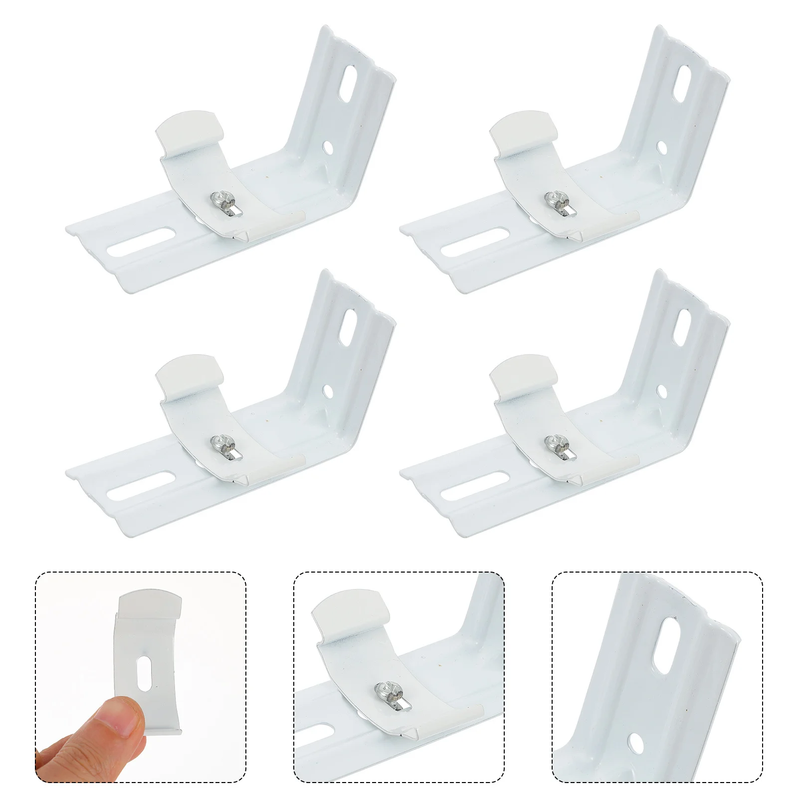 

4Pcs Curtain L Shape Brackets Practical Home Bracket Decor Curtain Fixing Support for Living Room Bedroom Kitchen