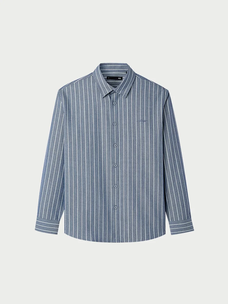 Casual Striped Long Sleeve Business Shirt for Men HLA Sea Hem Home Autumn New Style Light Commercial Pioneer Fashion Series