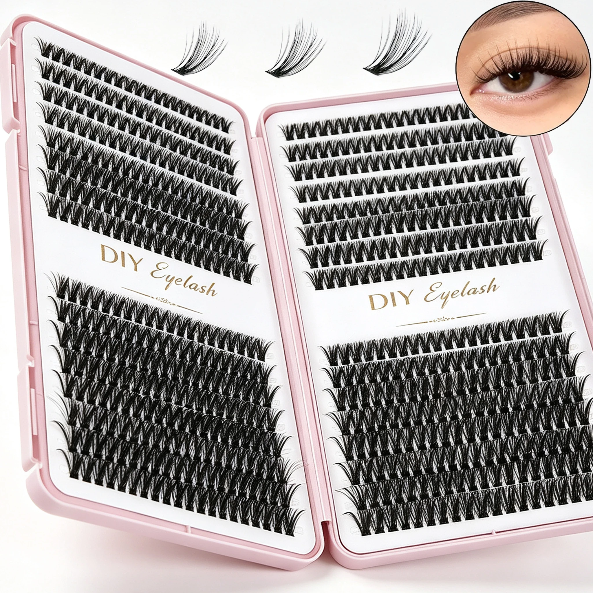 Individual Lash Tray - 640 قطعة من الرموش المجمعة بطول