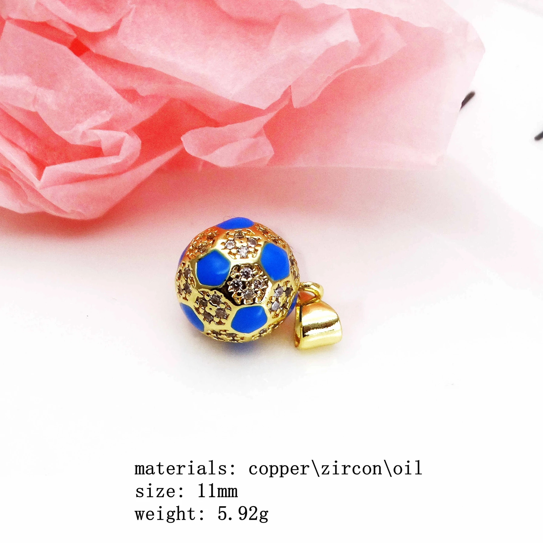 Micro Zircon Storts football Pendant necklace basketball pendant Round ball Pendant necklace copper chain jewelry necklace