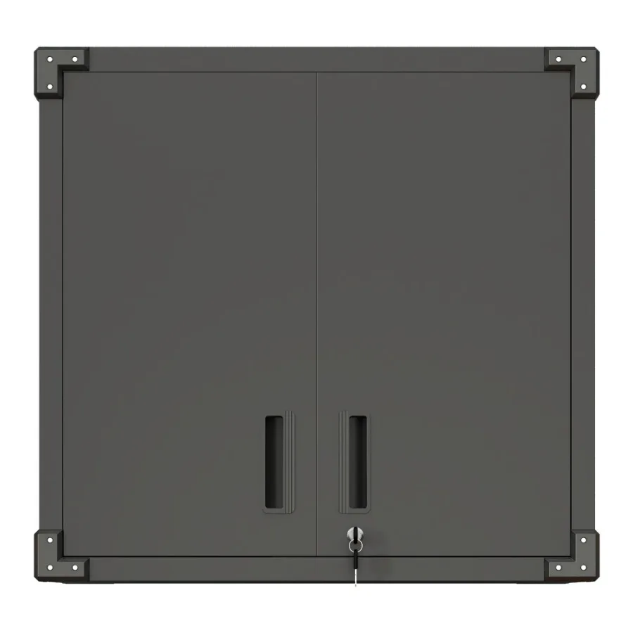 

Metal WallMounted Tool Storage Cabinet with 2 Locking Door 1 adjustable Shelf 1 Opened Drawer for Garage Warehouse Office Assem