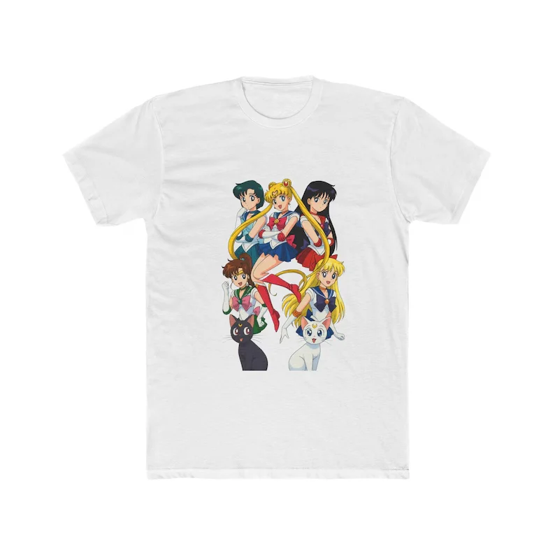 2026 90s Anime Sailor Moon Retro Graphic Summer Cotton Men's