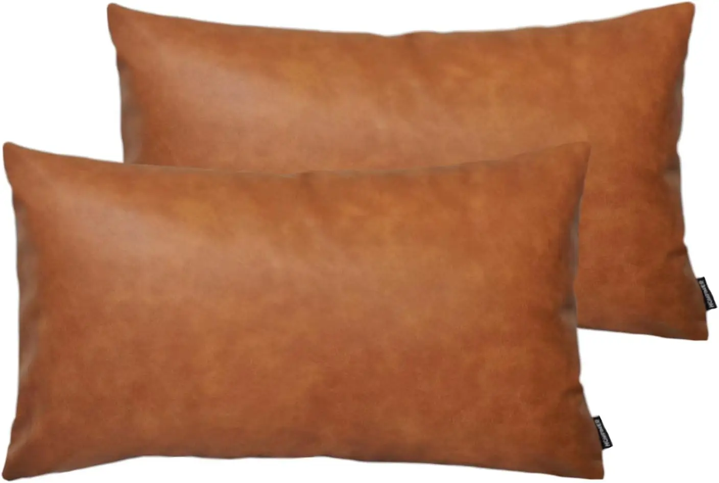 

Set Of 2 Thi Faux Leather Lumbar Throw Pillow Covers 12X20, Modern Farmhouse Boho Small Long Accent Scandinavian Decor Rec
