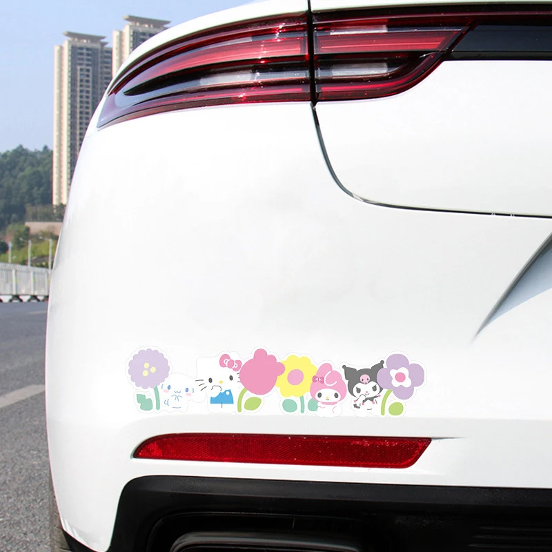 Sanrio Olá Kitty Car Handle Película Protetora, Porta do carro Adesivos, decalque à prova d'água, Decoração do carro Acessórios, Kuromi Melody