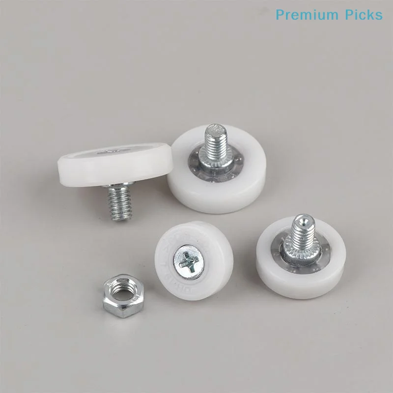 Mini Drawer Bearing Pulley 4Pcs with Screw M6 External Thread Smooth Sliding Wheels for Small Cabinet Drawer Furniture Moving