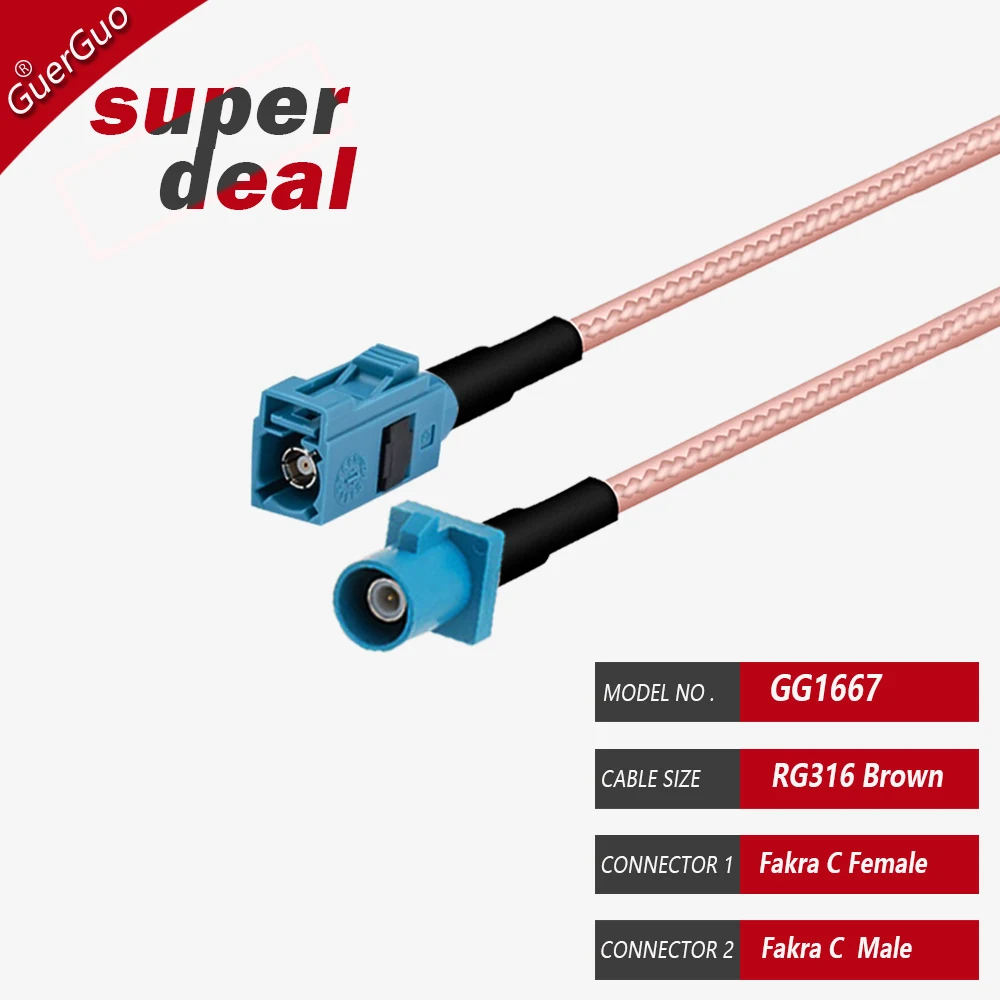 RF Coaxial RG316 Cable Fakra Z RAL 5005 Male And Female GPS Antenna Extension Cord Pigtail for Car GPS Telematics Navigation