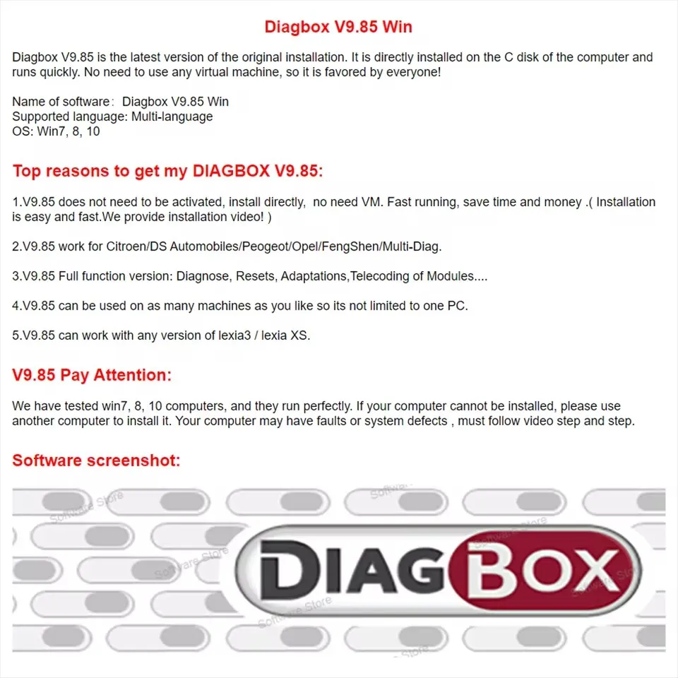 

ADS Diagbox V9.91 v9.68 Car Diagnostic Tool Software Lexia3 diagnosis V7.83 PP2000 V48/V25 Lexia-3 For Citroen/Peugeot