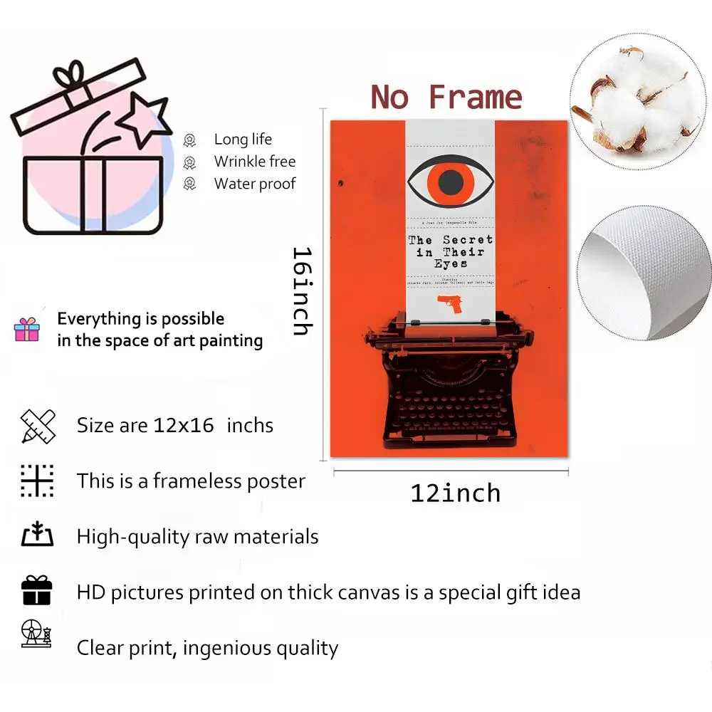 The Secret In Their Eyes Crime Mystery Painting Calligraphy Wall Art Mural Living Room Canvas Decor Gifts