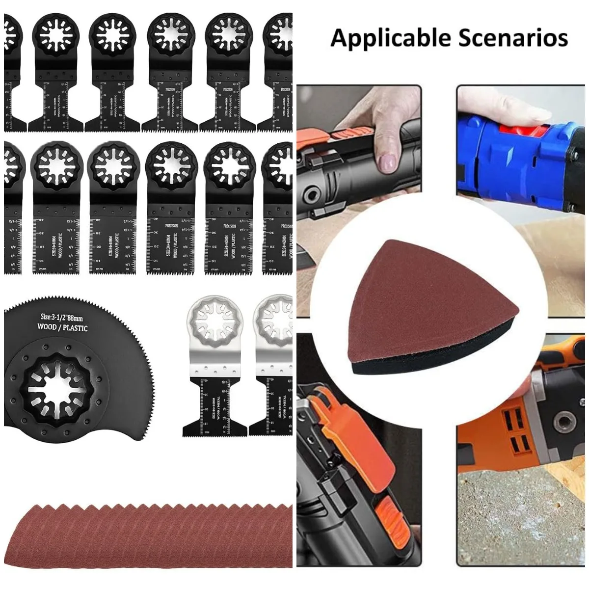 

Oscillating Multi Tool Blade Set, 57 Pieces, Universal Saw Blades for Wood Metal Plastic, Compatible with Multiple Tools
