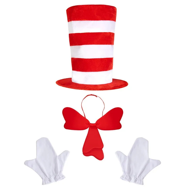 3 pièces/ensemble Festival fête chapeau gants cravate jeu de rôle décor ensemble mascarade scène Performance décorer accessoires